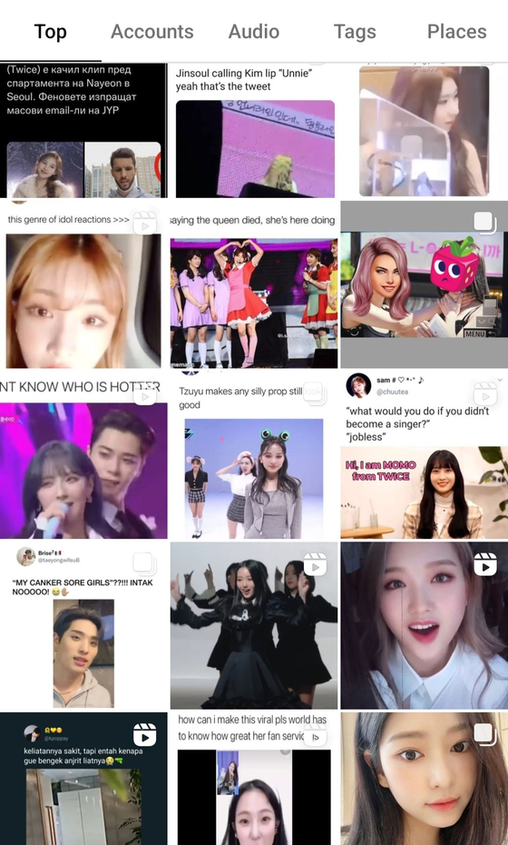 K-pop fan accounts and pages on Instagram [SCREEN CAPTURE]