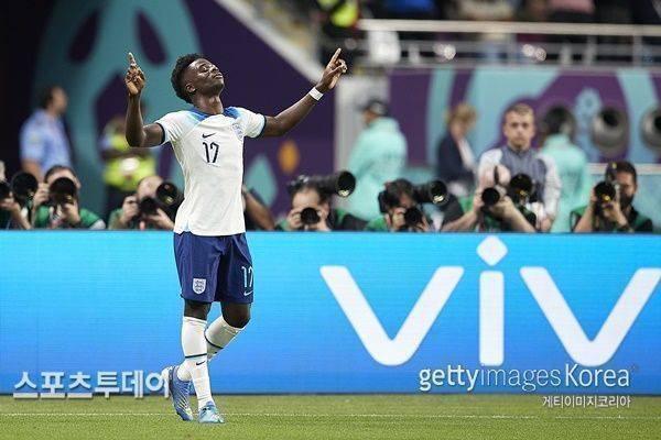 이날 멀티골을 터뜨린 잉글랜드 사카 / 사진=Gettyimages 제공