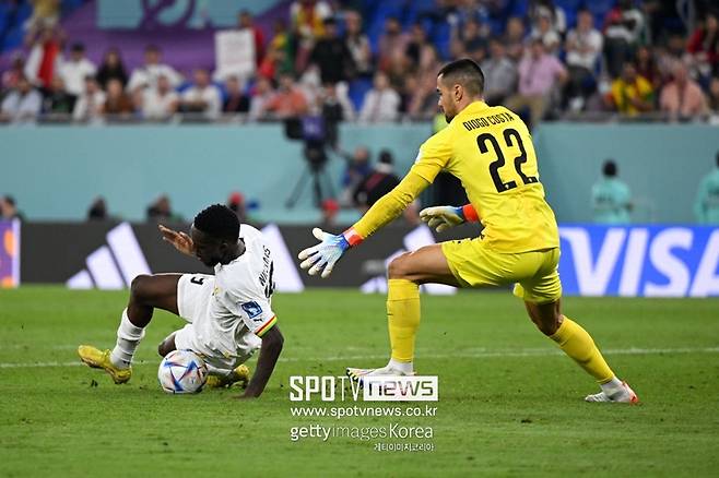 ▲ 방심하며 상대에게 실점을 허용할 뻔한 포르투갈 골키퍼 디오고 코스타.