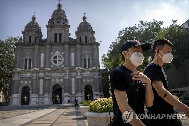 중국 베이징에 있는 가톨릭교회 [AP=연합뉴스 자료사진. 재판매 및 DB 금지]