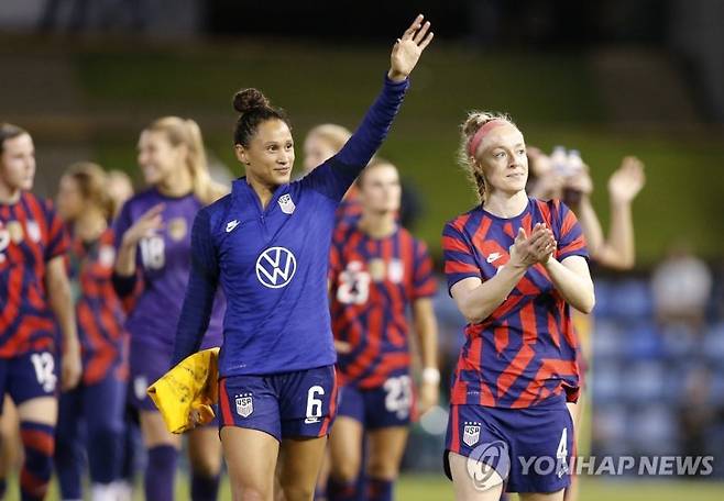 미국 여자 축구대표팀. 연합뉴스