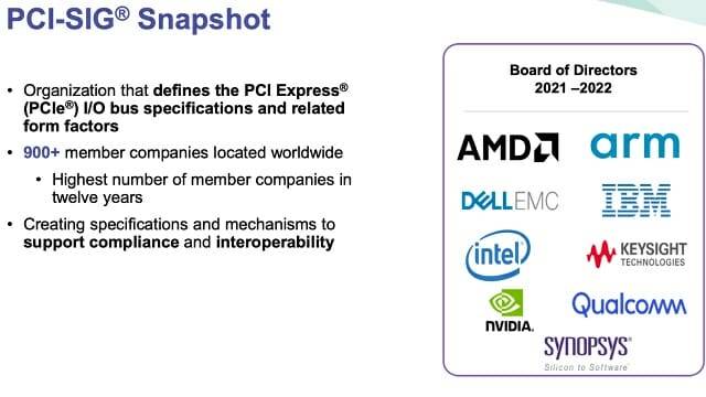 PCI-SIG에는 인텔과 AMD, 엔비디아 등 의장사를 포함해 총 900여 개 업체가 참여한다. (자료=PCI-SIG)