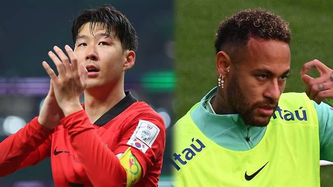 ▲대한민국 손흥민 선수 vs 브라질 네이마르 선수 사진: 연합뉴스