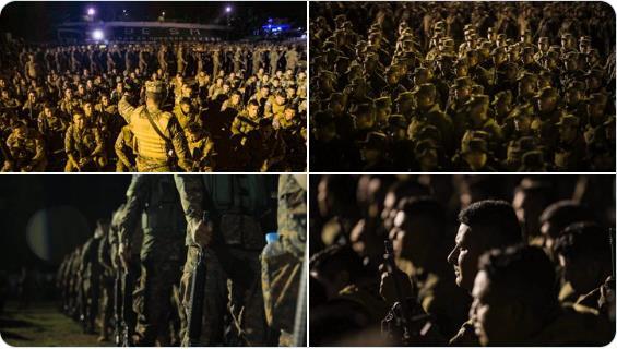 나이브 부켈레 엘살바도르 대통령이 3일(현지시간) 자신의 트위터에 올린 사진. 갱단 색출을 위한 작전 준비 중인 엘살바도르 군인들의 모습이다. 사진=연합뉴스