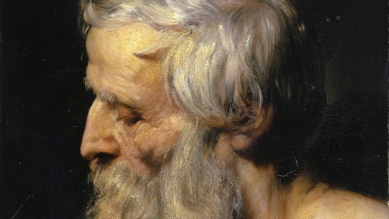 스위스 작가 에른스트 스튀켈베르크(1831~1903)의 '노인의 얼굴'의 일부분.