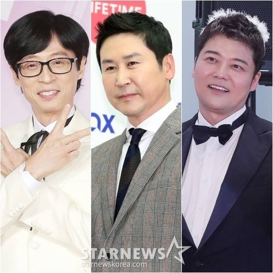 유재석(왼쪽부터) 신동엽 전현무 /사진=스타뉴스