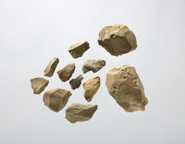 청사포유적에서 발견된 구석기유물.  부산박물관 제공