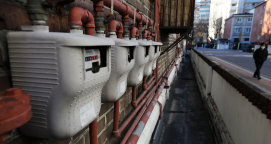 서울 시내 한 주택가에 설치된 가스계량기. 뉴시스