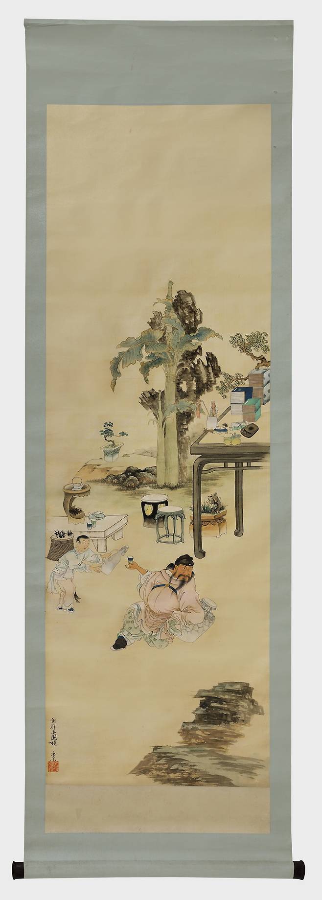 장승업의 ‘취태백도’(비단에 채색, 174.3×65㎝). 국외소재문화재재단 제공