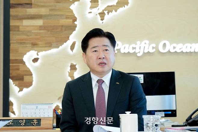27일 오전 회의를 주재하는 오영훈 제주지사. 제주도 제공