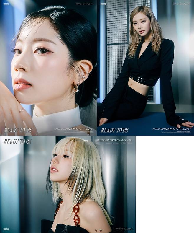 = TWICE Dahyun, Chaeyoung and TZUYU have revealed their ready to BE second individual Teaser.At 0:00 on the 2nd, JYP Entertainment posted the second individual concept photo of Dahyun, Chaeyoung and TZUYU on the official SNS channel.Teaser genus Dahyun showed intense eyes, Chaeyoung is staring somewhere, intriguing. Last TZUYU showed a free pose.The new album Ready to Be includes a total of seven tracks, including the title track SET ME FREE, the pre-released English single MOONLIGHT SUNRISE, which has entered the United States of America Billboards main chart Hot 100, and the English version of the title song.The title song Three Me Free is a song featuring powerful sound and liberating lyrics. It was composed by famous writers Melanie Fontana and Lindgren, and <Star Wars * (GALACTIKA *) participated in the lyrics.Dahyun was the sole lyricist for the songs BLAME IT ON ME and CRAZY STUPID LOVE.TWICEs mini 12th album Ready To Be and the title song Set Me Free will be released simultaneously at 2:00 pm on March 10th and at 0:00 in the United States of America Eastern Time.