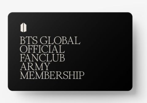 Fan club membership card for the boy band BTS [WEVERSE]