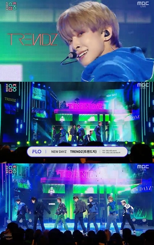 ‘음악중심’ 트렌드지(TRENDZ)가 신곡 ‘NEW DAYZ’로 파워풀한 매력을 발산했다. 사진=MBC ‘쇼! 음악중심’ 캡처