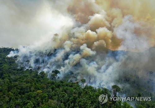 2020년 8월 브라질 아마존 숲이 불타는 모습. [EPA=연합뉴스 자료사진]