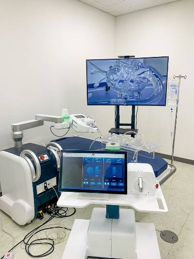 관상동맥 조영술(심혈관 조영술)과 관상동맥 중재술 보조로봇 에비아 시연 모습. /사진=엘엔로보스틱스