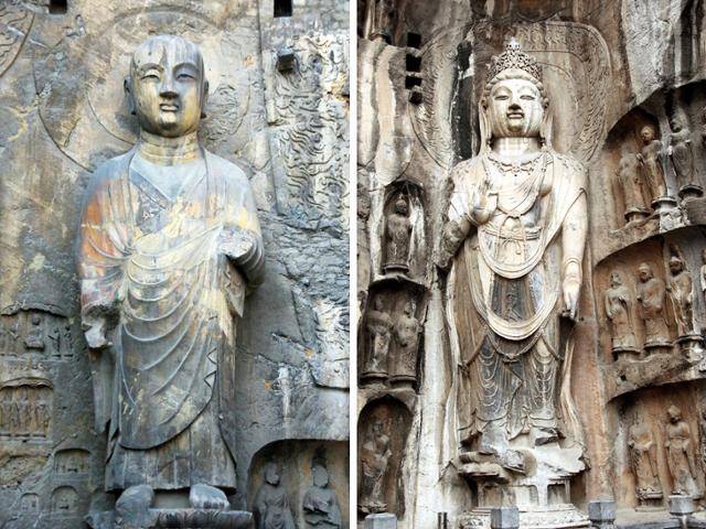 용문석굴 봉선사의 아난과 보살. ⓒ최종명