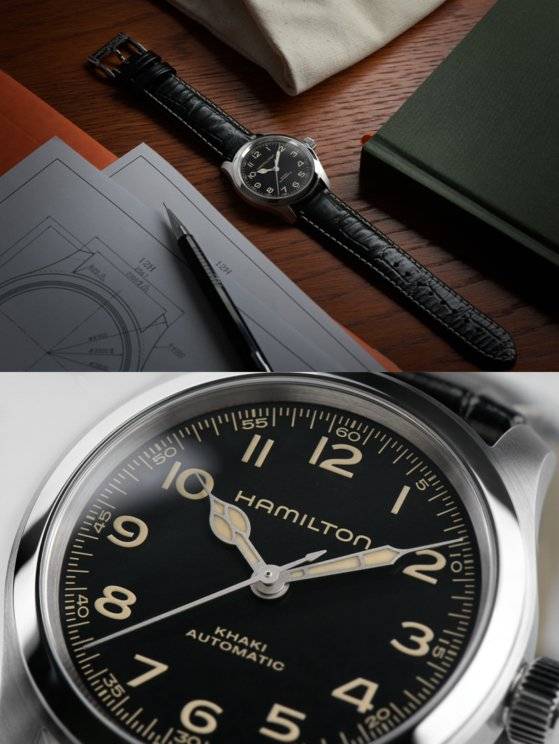 영화 팬들의 요청으로 만들어진 38mm 사이즈의 ‘해밀턴 카키 필드 머피’. 시계는 출시되자마자 품절될만큼 인기를 끌었다. 사진 해밀턴