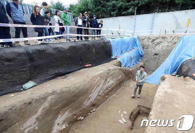 서울 송파구 풍납토성 서성벽 발굴현장. 2018.10.11/뉴스1 ⓒ News1 구윤성 기자
