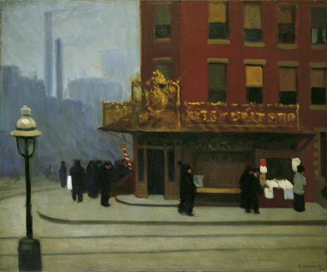 에드워드 호퍼, 뉴욕 코너, 1913년. 사진: 미국 내셔널갤러리
