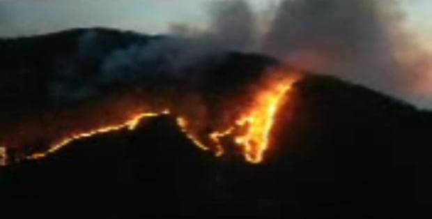 지난 2일 대전 서구 산직동과 맞닿은 충남 금산군 복수면에서 산불이 나고 있다. /사진=연합뉴스