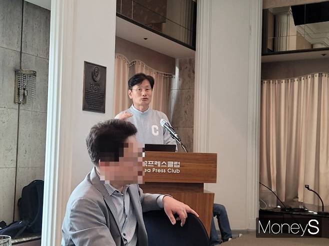 GS건설 자회사 '자이가이스트'가 13일 중구 프레스센터에서 기자간담회를 열고 국내 단독주택시장에 본격적으로 진출한다고 알렸다. 사진은 남경호 자이가이스트 대표. /사진=신유진 기자