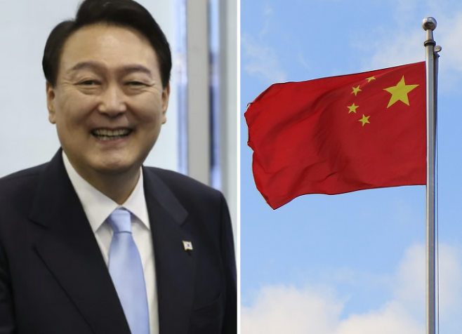 윤석열 대통령이 외신과 한 인터뷰에서 중국과 대만해협에 대해 강한 목소리를 냈다.