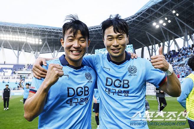 대구 수비의 현재와 미래, 룸메이트 김강산(왼쪽)-김진혁. 사진제공=대구FC