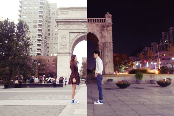 뉴욕과 서울에서 장거리 연애를 하면서 만든 '하프 앤 하프 시리즈'. 사진 신단비이석예술
