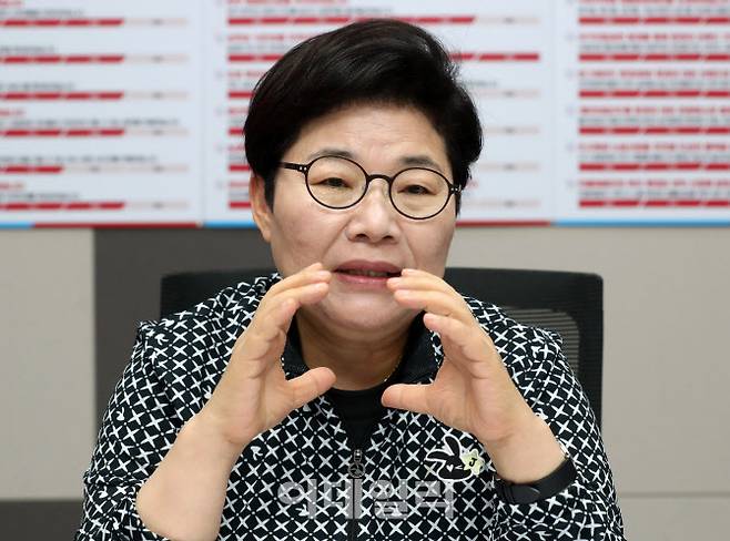 임이자 국민의힘 노동개혁 특별위원회 위원장이 16일 국회에서 이데일리와 인터뷰를 진행하고 있다.(사진=방인권 기자)