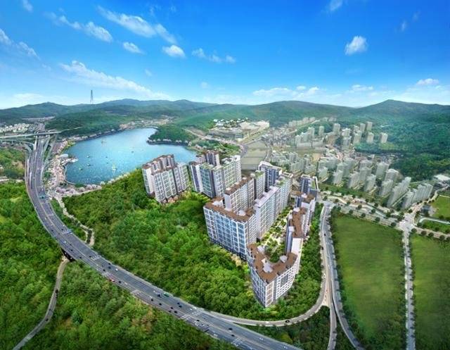 의왕시 '백운호수 푸르지오 숲속의 아침 스위트' 조감도 엠디엠 제공