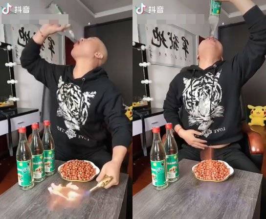 틱톡의 중국 버전인 '더우인'에서 인플루언서로 활동 했던 산첸거(34)가 이달 16일 생방송 중 최고 도수 60도에 달하는 중국 백주 7병을 마시고 약 12시간 후 목숨을 잃은 채 발견됐다. 사진 트위터 캡처