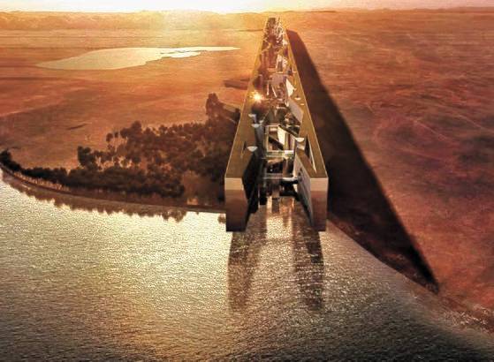 무함마드 빈 살만 사우디아라비아 왕세자가 주도해 추진 중인 네옴시티(Neom City)의 '더 라인(The Line)' 예상 모습. 사진 네옴시티 홈페이지 캡처