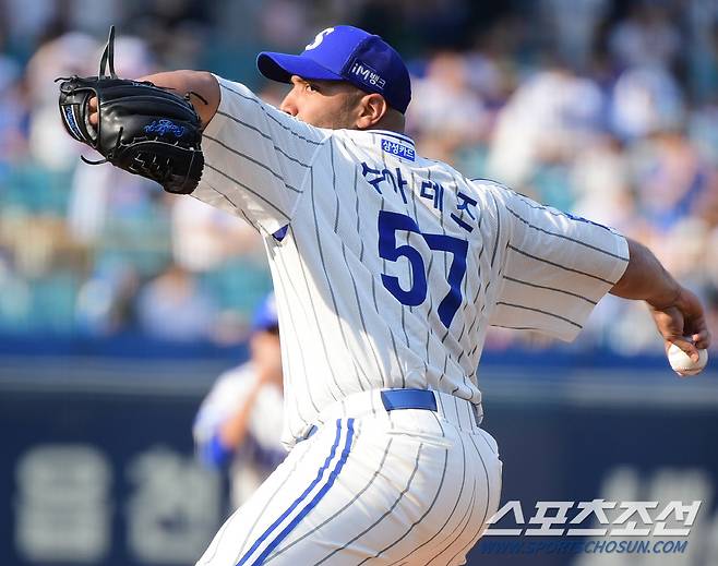 10일 대구 삼성라이온즈파크에서 열린 롯데와 삼성의 경기. 수아레즈가 투구하고 있다. 대구=정재근 기자 cjg@sportschosun.com/2023.6.10/