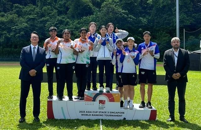 아시아컵 3차 대회 여자 컴파운드 단체전에서 1위에 오른 대한민국 양궁 국가대표팀. 사진=대한양궁협회 제공