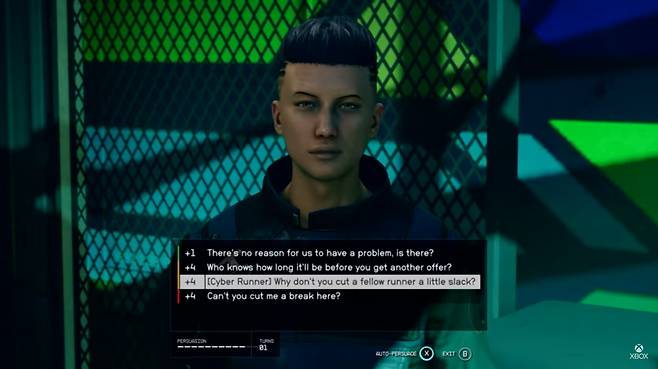 '스타필드' 캐릭터 배경을 활용해 대화를 나누는 장면(출처=Xbox 공식 유튜브).