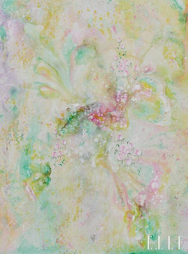 이수경, ‘오, 장미여! 그러고는 달을 향해 힘차게 뛰어올랐어요 Oh Rose! and is Leaping High to Reach the Moon(2022)’ Acrylic on canvas, 162x130cm.