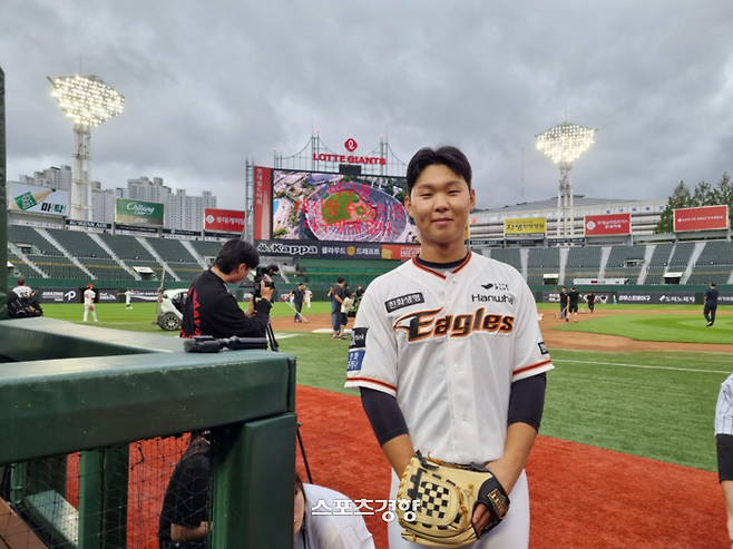 14일 부산 사직구장에서 열린 KBO 퓨처스 올스타전을 앞두고 만난 김건. 사직|배재흥 기자