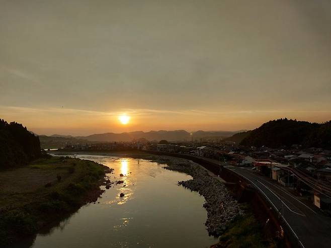 텐류하시 공원에서 바라다 본 히타의 야경. 사진=이환주 기자