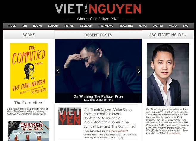 비엣 타인 응우옌 작가의 개인 홈페이지. 4세 때 미국으로 갔던 보트 피플의 후예는 자기 자신이 역사 속에서 누군인지를 정확히 바라봄으로써, 또 잊지 않음으로써 현재의 자리에 섰습니다.