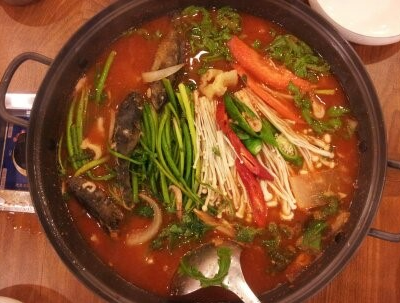 호수매운탕의 매운탕. 호수매운탕