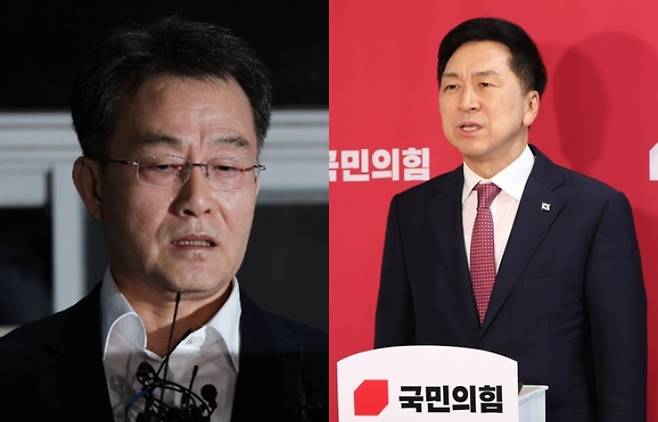 화천대유자산관리 대주주 김만배(왼쪽)씨와 국민의힘 김기현 대표. 연합뉴스