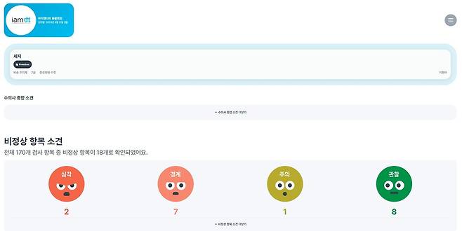 클레어 건강검진 프로그램 보고서(아이엠디티 제공) ⓒ 뉴스1