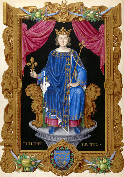 미남왕 필리프 4세를 묘사한 16세기 그림.