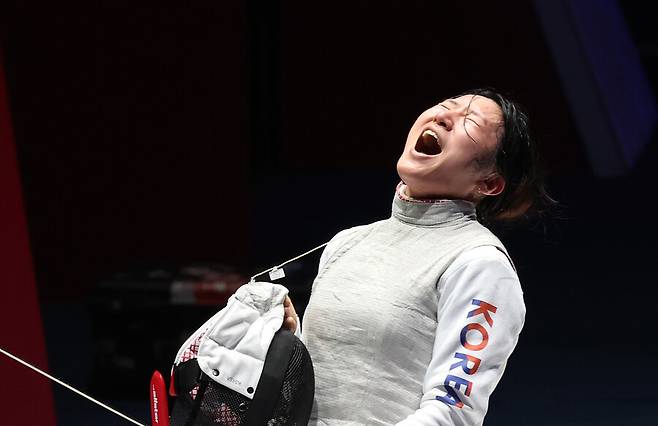 ▲ 준결승 진출 후 포효하는 홍세나. ⓒ 연합뉴스