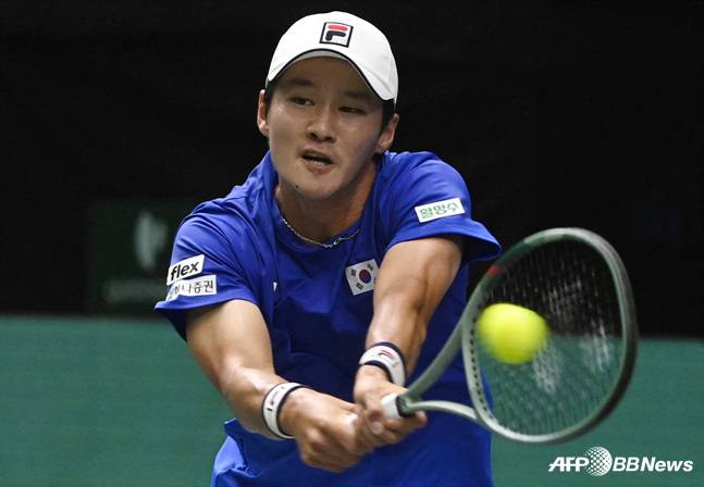 경기에 집중하는 권순우. /AFPBBNews=뉴스1