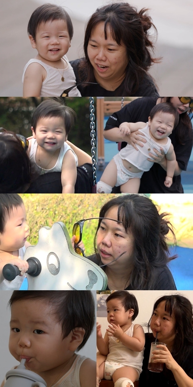 Hong Hyun-hee and son jun bums daily life is revealed.Hong Hyun-hee son jun bum first appeared on MBC Point of Omniscient Interfere (hereinafter referred to as Point of Omniscient Interfere) broadcast on October 7th.Hong Hyun-hee has a good time on the swing and slide in the playground with son jun bum.jun bum, who first appeared in  ⁇  Point of Omniscient Interfere  ⁇ , receives the joy of his aunts and uncles, and the smile of the godly jun bum disarms even the meddlers.Hong Hyun-hee struggles to match the mood of jun bum, while jun bum is full of jun bum.Hong Hyun-hee, who is tired of playing with his whole body, makes his mother burst into tears when he breathes a rough breath, saying that he is sorry that he is too old.In addition, Hong Hyun-hee goes out to the jun bum and the neighborhood outing. The two buy bread at a regular bakery, stop at a cafe, drink ice americano and sigh.Hong Hyun-hees purity 100% I am curious about the daily life of Hong Hyun-hee and son jun bum that Laughter does not end with realistic childcare.