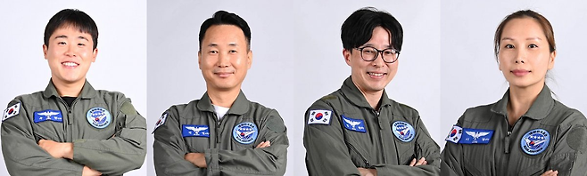 제9기 국민 조종사로 최종 선발된 유동현, 김종섭, 김의현, 이호정 씨 (공군 제공)
