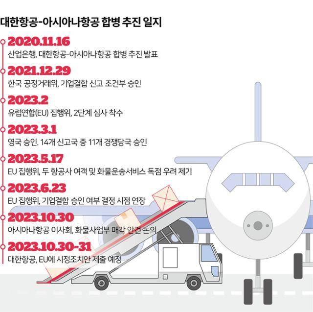 대한항공-아시아나항공 합병 추진 일지. 그래픽=김문중 기자