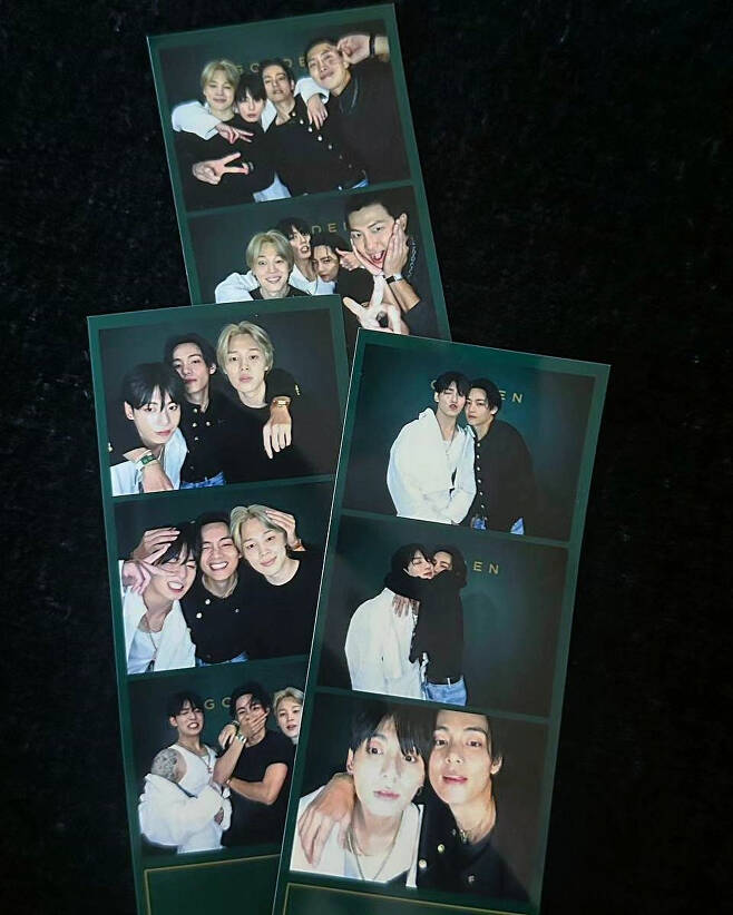 On the afternoon of the 4th, Jimin posted several self-portraits taken with Jungkook, V, and RM without any comment on his personal SNS.The four people in the photo are proud of their handsome visuals at the photo booth set up to commemorate Jungkooks solo album GOLDEN.They proved BTSs extraordinary righteousness by putting their heads together, taking calyxes and V-poses.In particular, Vu not only embraced Jungkook tightly, but also laughed in Jungkooks arms. Jungkook also took off his top half and showed off his solid muscles, making the worlds amis enthusiastic.BTS is now entering the military white flag. Starting with Jin, the eldest brother, J-Hope and Suga joined the army, while RM, Jimin, V, and Jungkook are engaged in solo activities.Jungkook, who released his first solo album GOLDEN at 1 pm on March 3, took first place on the iTunes Top Album chart of 77 countries / regions including UK, Germany, France, Canada and Japan as of 9 am on the 4th.The title track Standing Next to You topped the iTunes Top Songs chart in 71 countries/regions, including Greece, Poland and Qatar.According to the album chart of the domestic album sales volume on the 4th, GOLDEN sold 2,147,389 copies on the day of release.It sold 1 million copies in 3 hours after it was released, and it became Million Seller early. It exceeded 2 million sales volume in 5 hours and went straight to Double Million Seller .