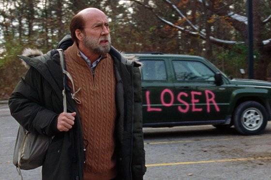 니콜라스 케이지가 신작 '드림 시나리오'에서 대학교수를 연기하는 모습. AP=연합뉴스